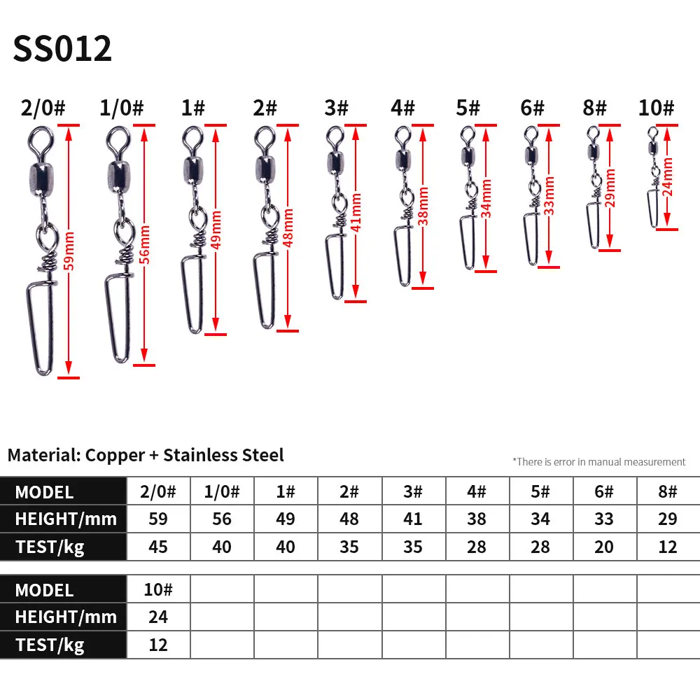 50pcs/bag Fishing Tackle  Swivels  Snaps