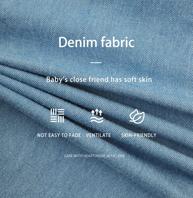 oem kids girls wide-leg jean pants with embroidered side lace trim custom baby denim trousers odm children casual  RTS pants