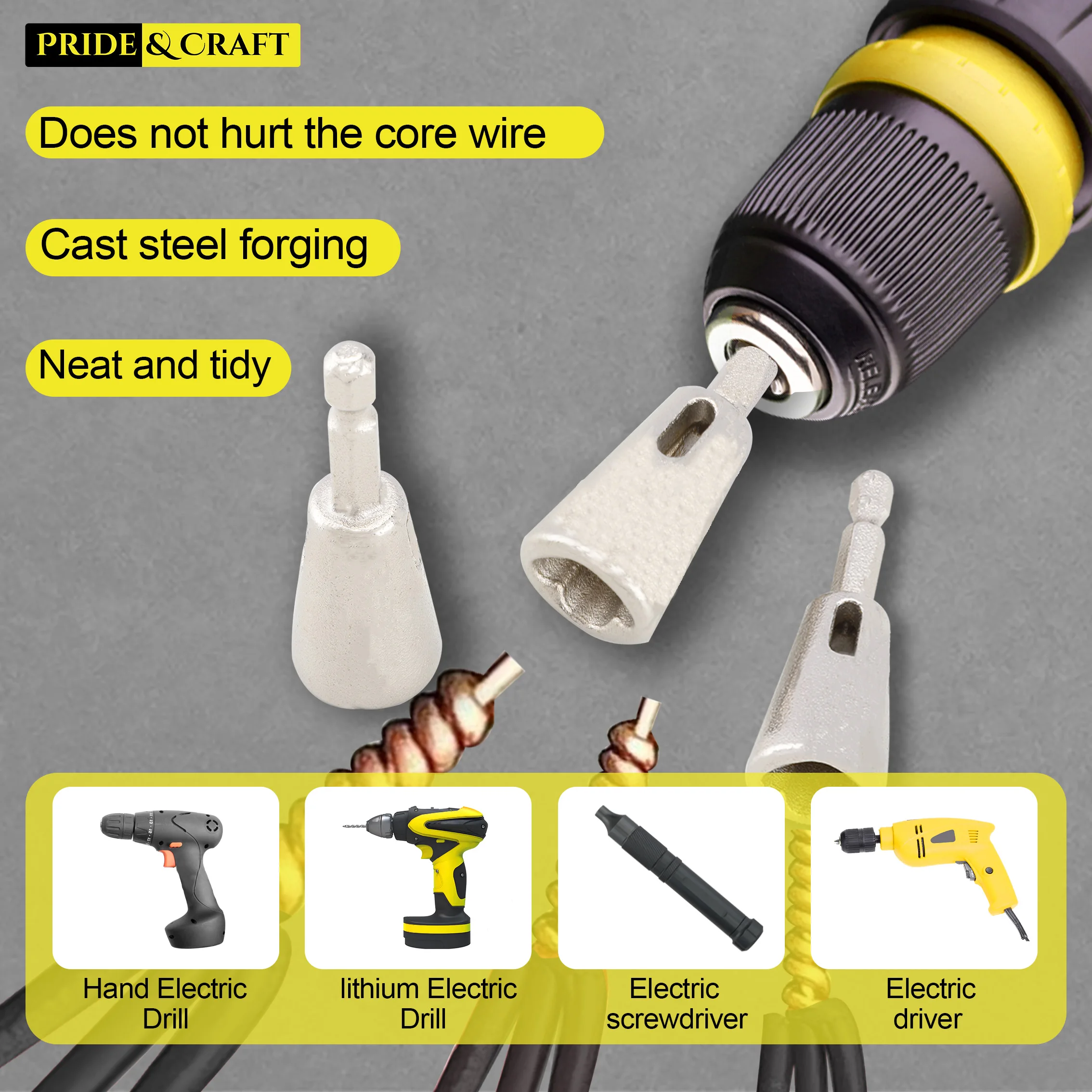 1 pc Hexagon Wire Twister Tool for Drill Wire Twister Connector Wire Twisting Tool