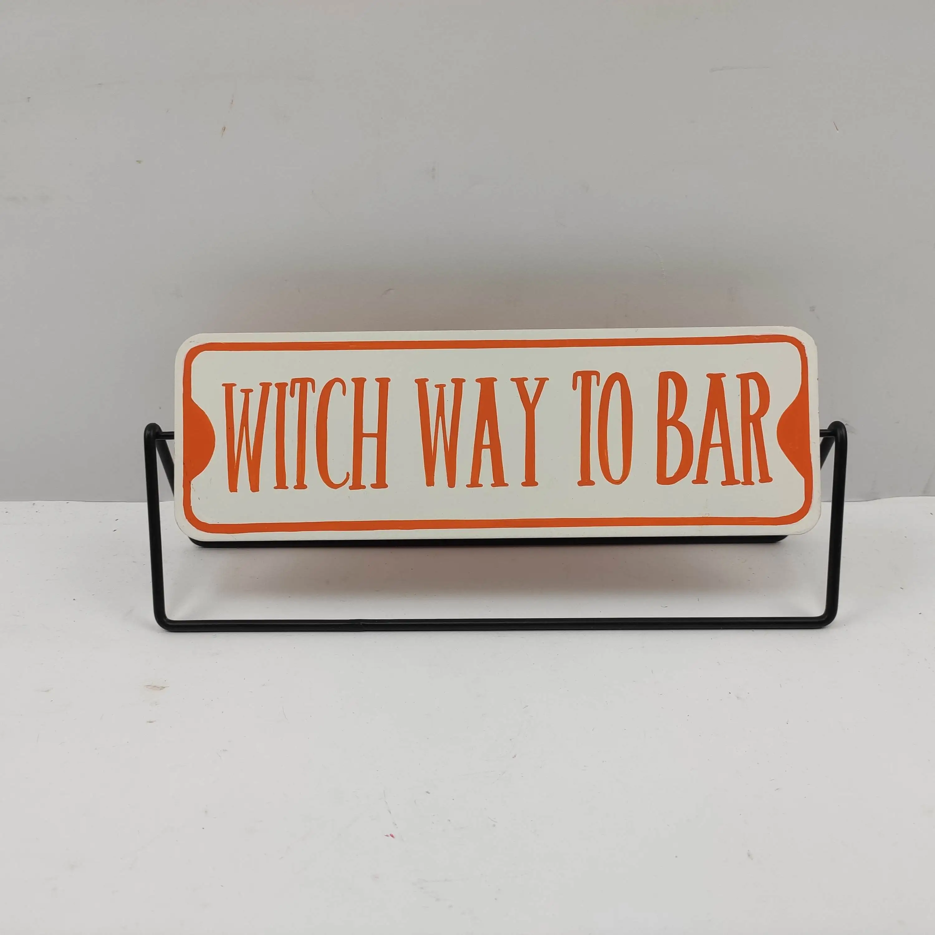 Custom Halloween Decorations High Quality Rustic Two Sides Wood Stand Decor