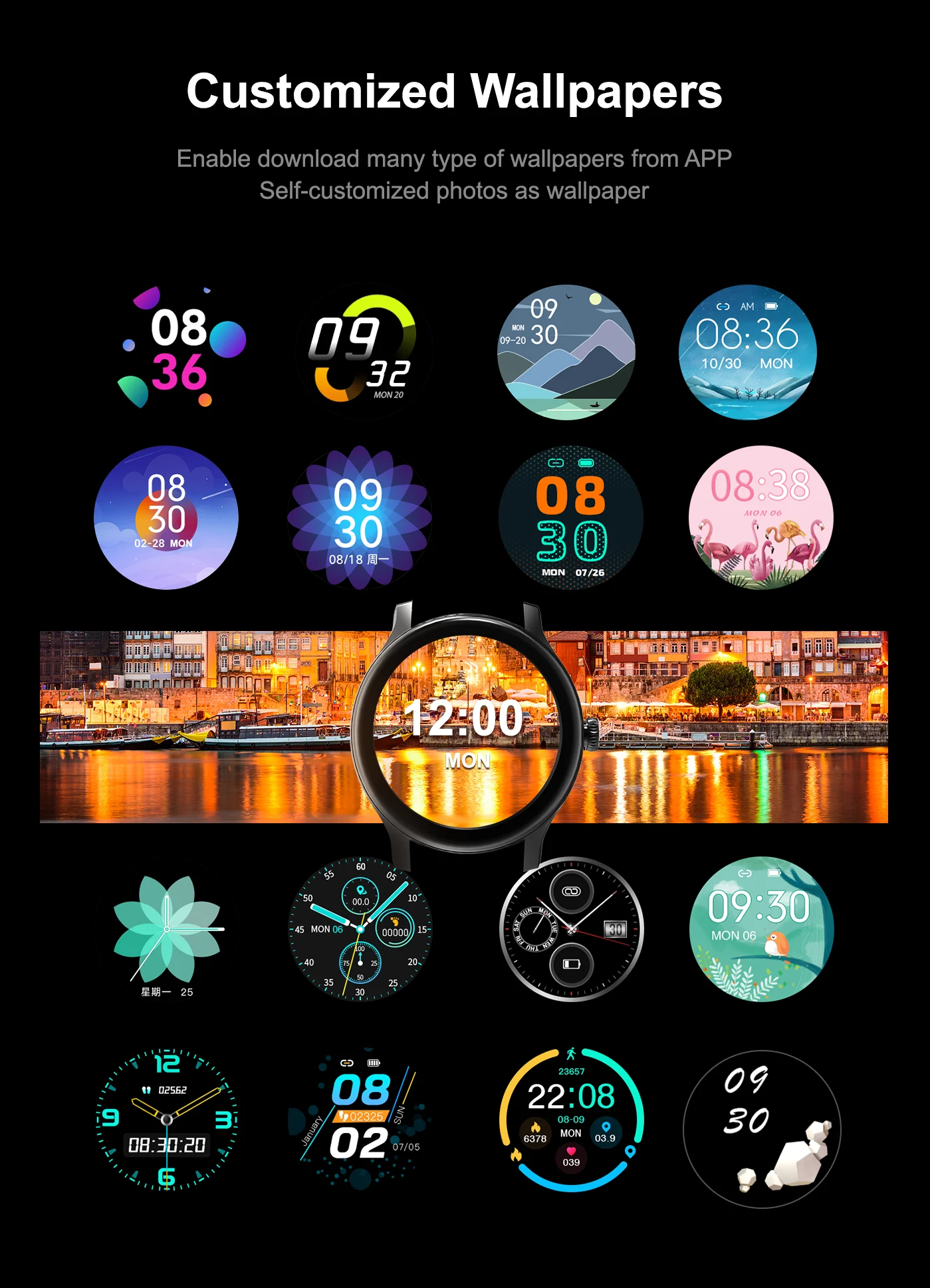 China Manufacturer OEM IP67 Heart Rate Sensor Blood Pressure Sports Smart Watch for Adult