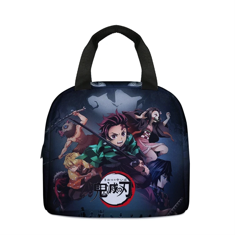 Demon Slayer Kimetsu no Yaiba Kamado Tanjirou Agatsuma Zenitsu Tomioka Giyuu Lunch box bag Japanese Anime Insulated Lunch Bag