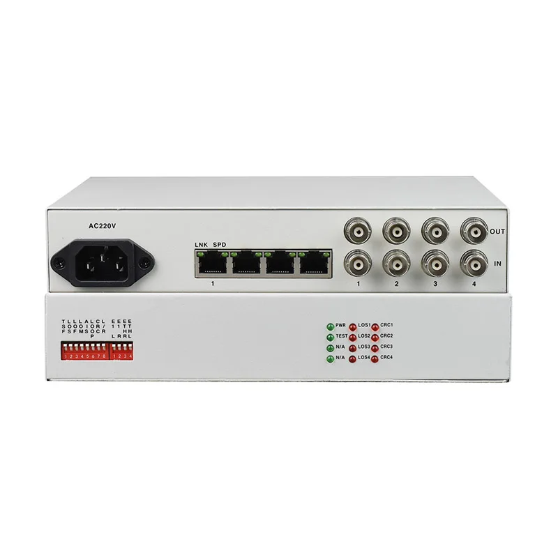 High Performance Ethernet over E1 Protocol Converter 4 Channel E1 to FE Interface Converter