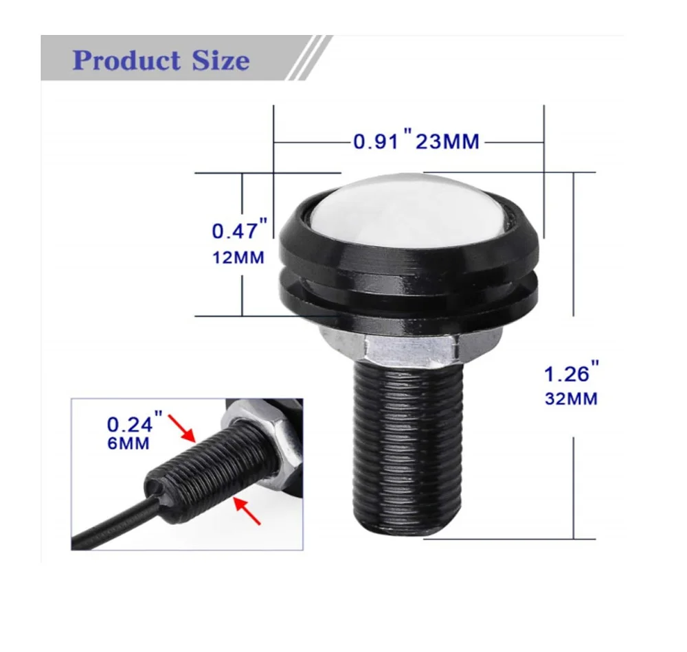 6SMD 5630 White 12V Eagle Eye LED Reverse Backup Light DRL Daytime Running lamp Signal Bulb Fog Lamp for Car Motorcycle