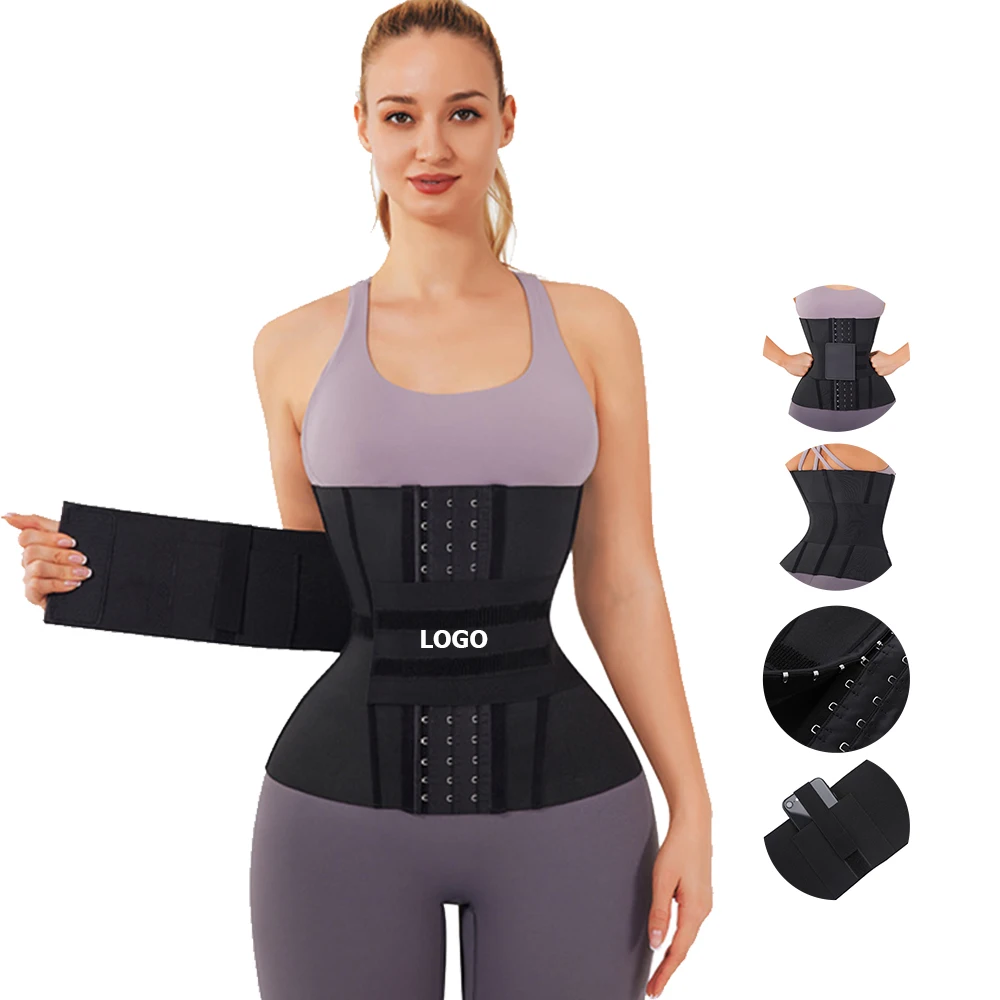 HEXIN custom tummy control slimming logo private label  women wholesale latex belt waist trainer women