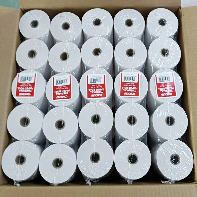 57Mm/40Mm Coreless 50*25 80 X 60 57 19 57Mm Width And 47Mm Diameter Thermal Paper Roll