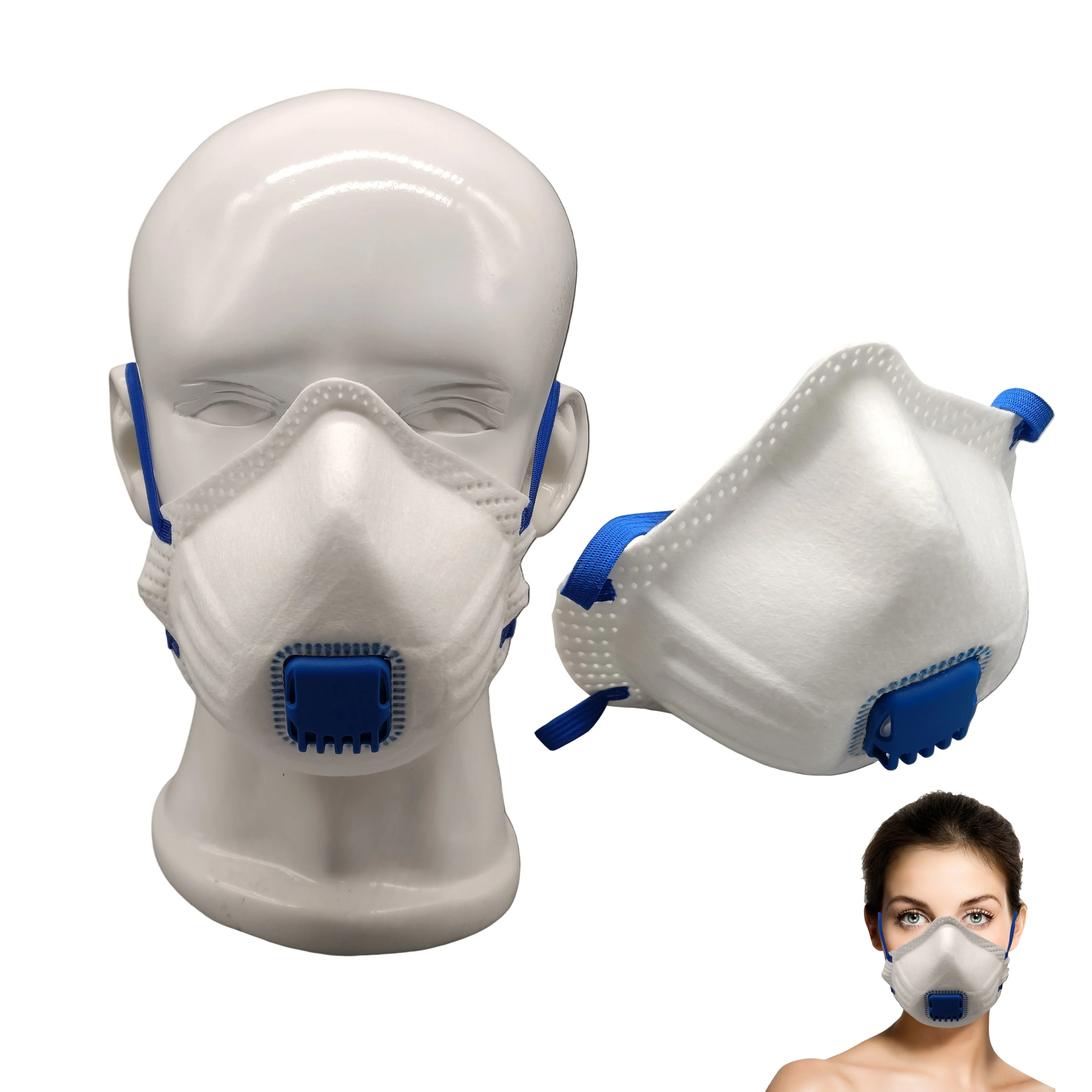 Factory Customized Industrial Disposable Respirator Non-woven White Cup Shape CE FFP2 Dust Mask with Value