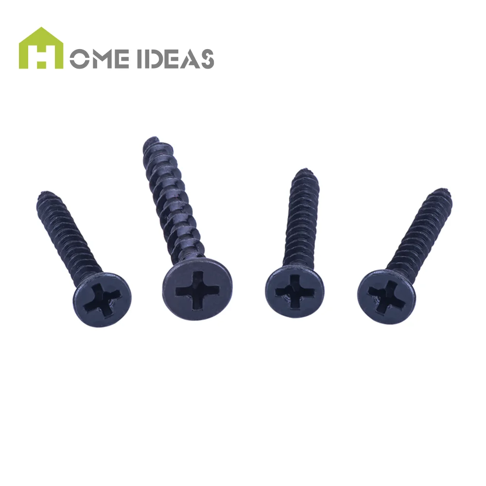 Factory Customized 20mm 40mm Carbon Steel Flat Head Self Tapping Screws Drywall Gypsum Screw Black