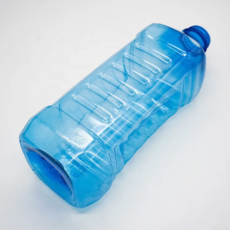 
Square Column Plastic Bottle Blue Transparent Pet Vehicle Cleaner Glass Detergent Container 1.8 liter 