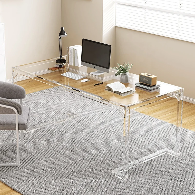 Contemporary Clear Acrylic Writing Desk Computer Desk Table Student Study Table