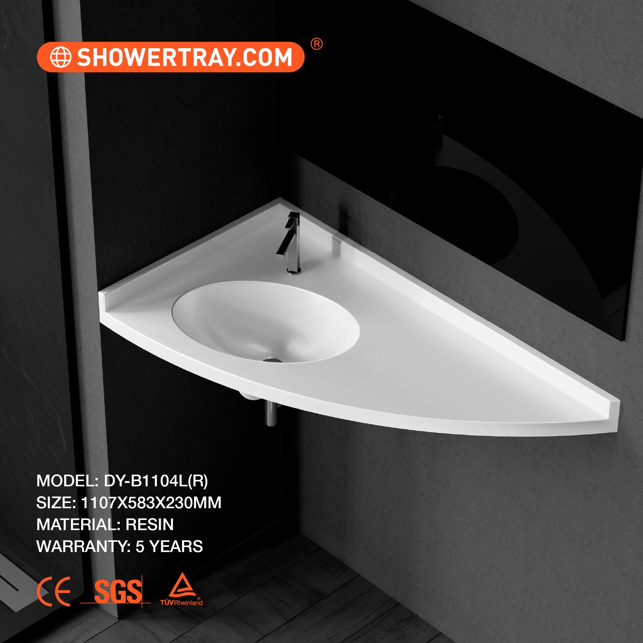 Economic wall mounted triangle bathroom corner face wash basin price