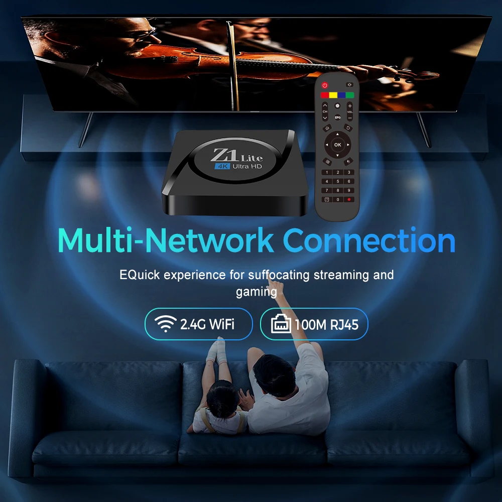 New product wholesale Android tv Box Z1 Lite Allwinner H313 4K Tv Box 2+16GB Smart OTT  TV BOX  Dual wifi with IR Remote Player