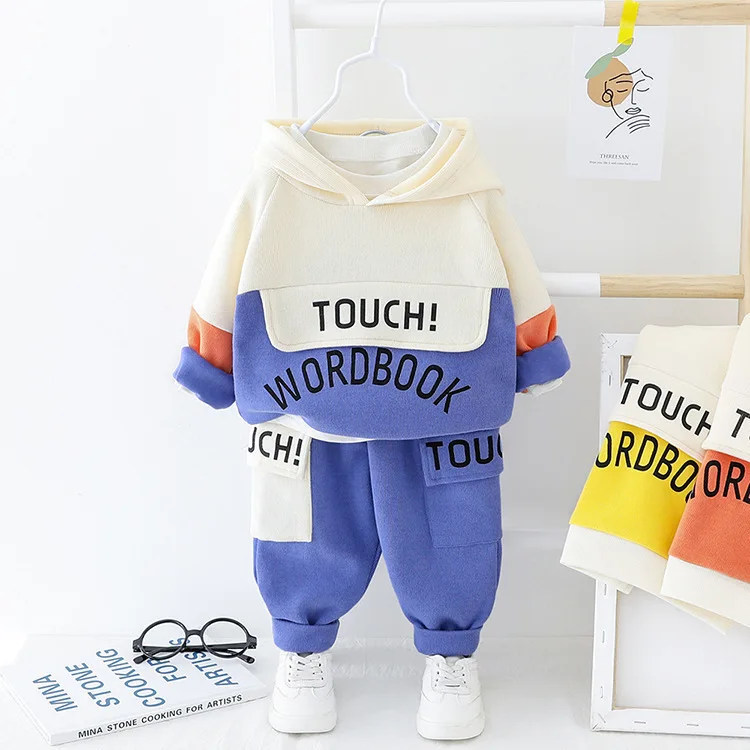 2 PCS Baby Children Clothes Store  Children Warm Hoodies Sets With Pant Boys Clothes Set