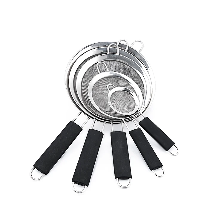 Minli Factory Wholesale S.S. Kitchenware Various kinds model set can be chose Stainless Steel Mesh Oil Sieve/Colander/Strainer