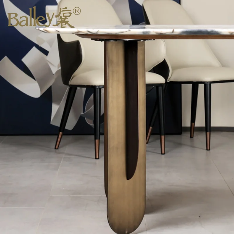 Italian Model Dining Table in Dining Room Furniture Modern Extension High Gloss Luxury Marble Butterfly White Kitchen OEM Wood
