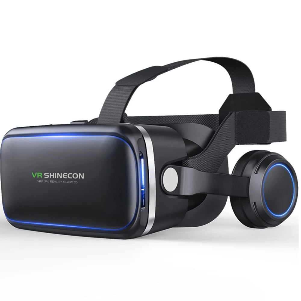 Горячая Распродажа модель VR-гарнитуры из АБС-пластика с наушниками для просмотра видео VR на 360 градусов смартфонов Android iOS