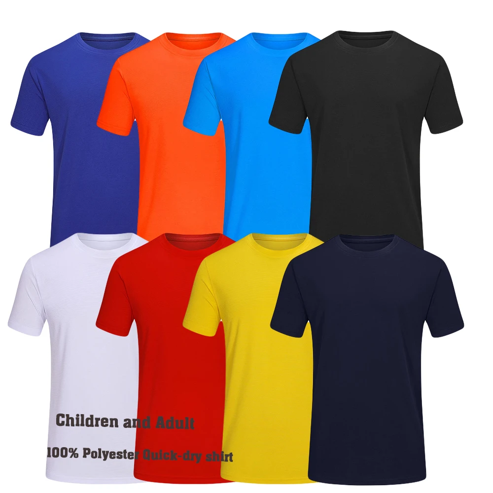 Men Sports Running T-shirt Quick Dry Breathable Gym Shirts Nylon Short Sleeve Elasic Fitness Training Sportswear For Kids