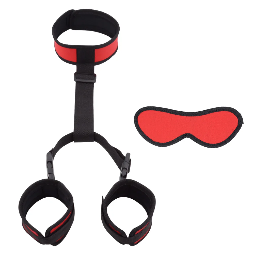 Gelances SM Bondage Back Hand Collar Handcuffs With Eye Patch Female Slave Adult Sex Toy Handcuffs Collar BDSM Other Sex Toy