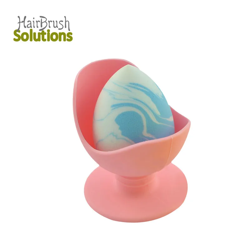 Private Label Logo OEM Silicone Sponge Holder Makeup Sponge Drying Holder Rack Beauty Makeup Blender Case Stand Container