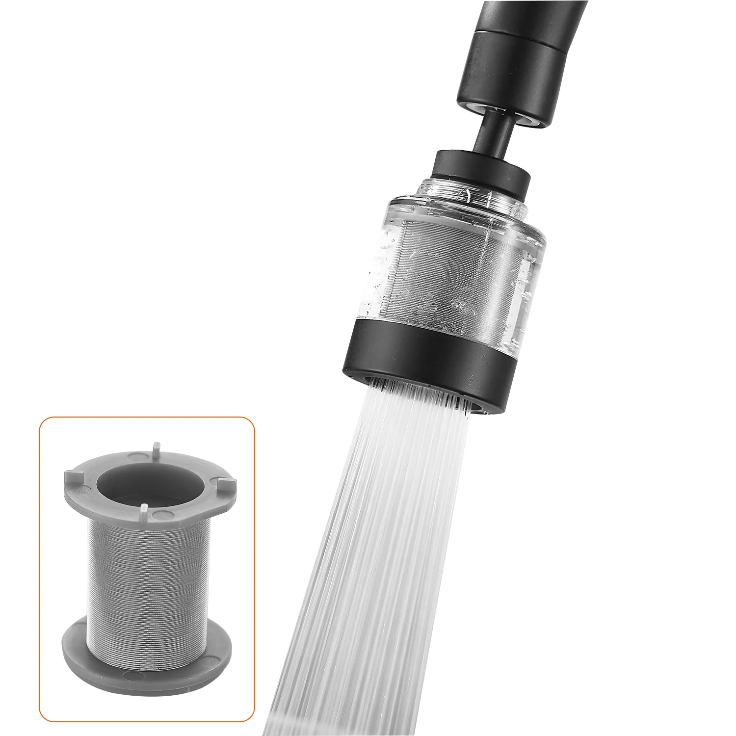 Upgraded Gun Grey Stainless Steel Filter Cartridge Large Angle Rotating Filter