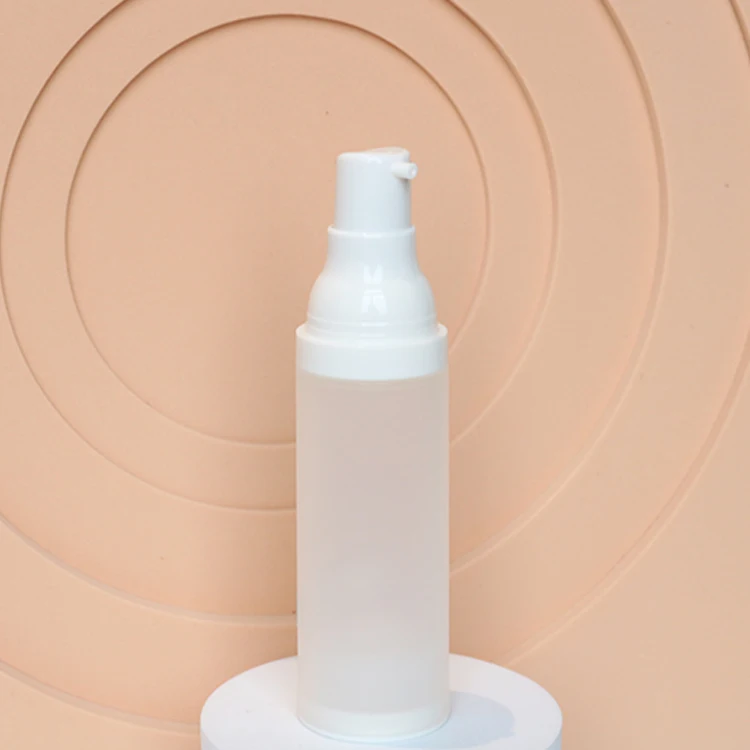 Airless pump bottle 30ml 50ml cosmetic matte recyclable packaging opaque glass gas free glass bottle