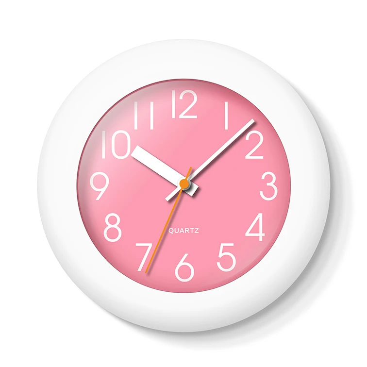 Customized Plastic Wall Clock 10 inch Round Wall Clock Home Decor with Black Color