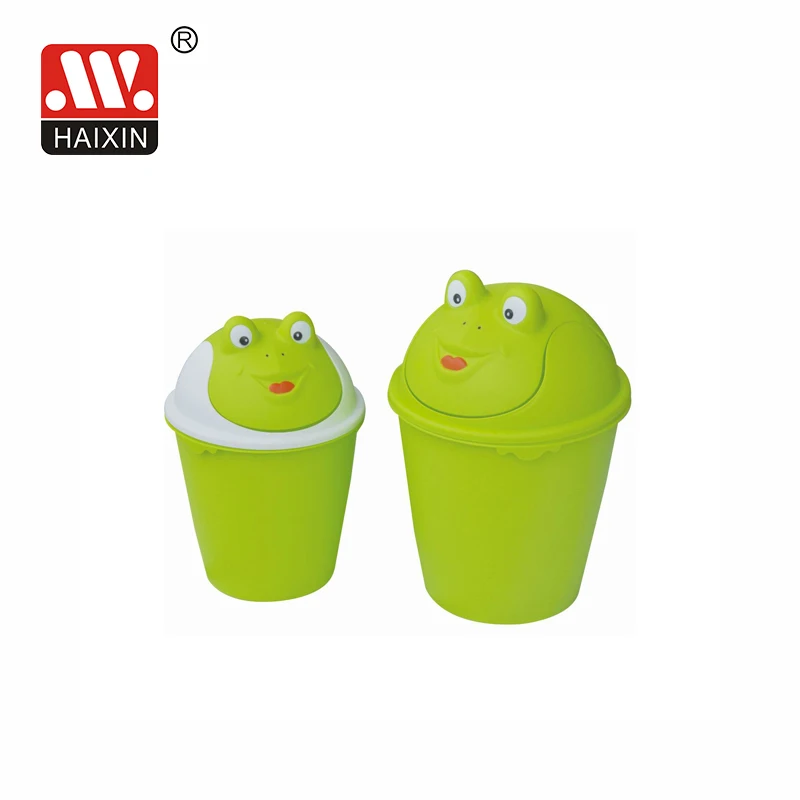 HAIXIN 6L Household Indoor Portable Frog Design Cartoon lovely plastic Waste bin