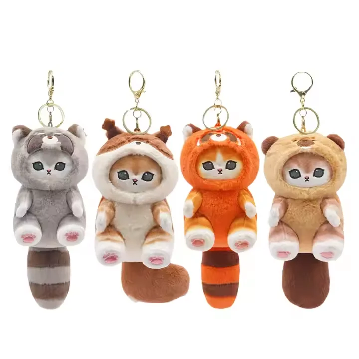 YE617 Genuine Mofusand Cat Fushandi Shark Cat Disguise Raccoon Squirrel Panda Plush Doll Pendant Ornaments