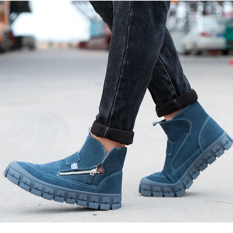 Vokea High Quality Welder Safety Shoes Factory Outdoor Construction Steel Toe Work Shoe Cow Leather Safety Boots