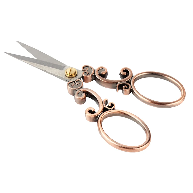 Wholesale red copper embroidery scissors with comfort handle for DIY