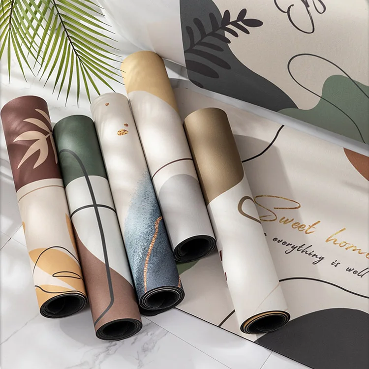 Customized Luxury Rubber Floor Mat Curved Bath Room Rug Mat Antislip Door Mat