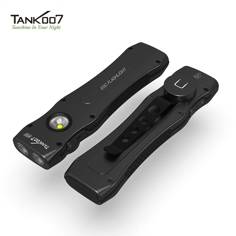 Tank007 high power usb rechargeable flash light 1100LM edc torch working inspection light with Clip LED pocket flashlight