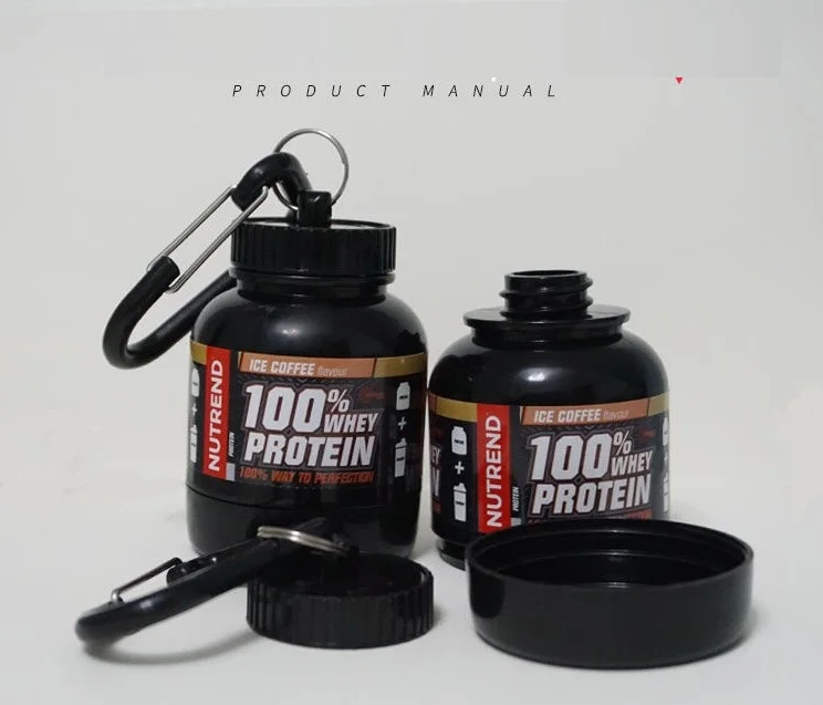 Keychain Shaker Storage Plastic Protein Powder Small Container