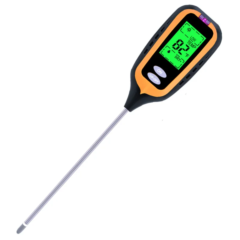 New 4 IN 1 Digital Soil Moisture Meter PH Meter Temperature Sunlight Tester for Garden Farm Lawn Plant with LCD Displayer