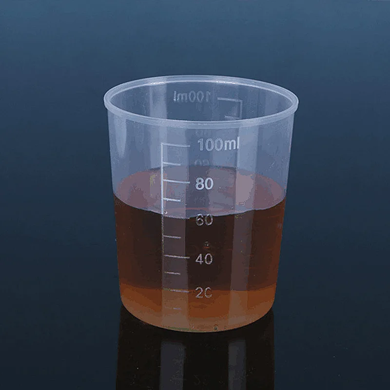 Plastic PP 100ml measuring cup, measure jar container for cooking, cosmetic dispensing, lab use