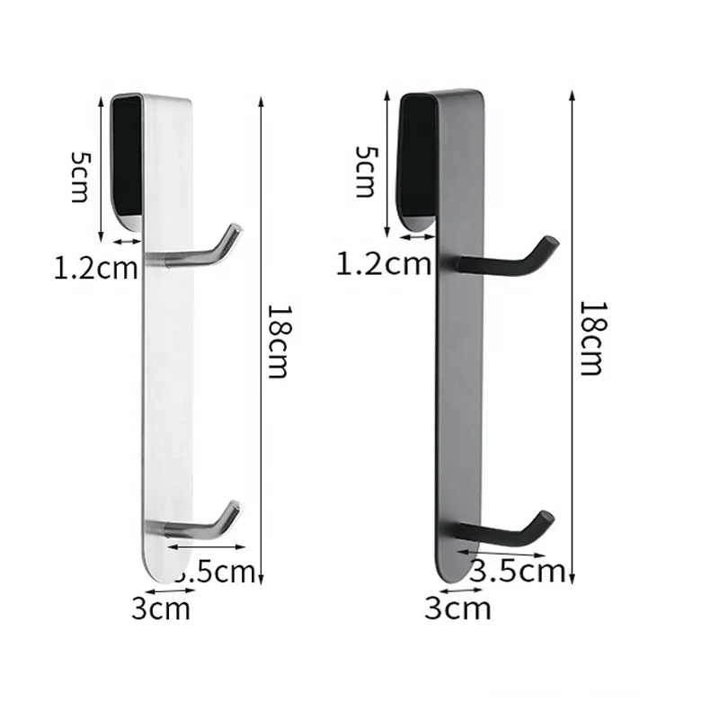 New Designs Extended (7-Inch) Over Door Hooks Hangers Bathroom Frameless Glass Shower Door Hooks Towel Robe Hooks