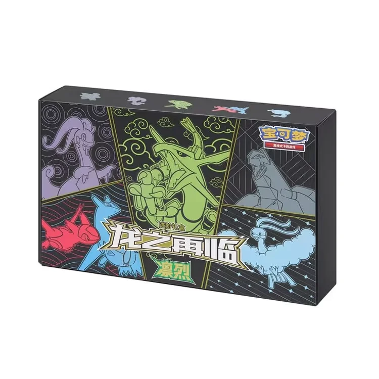 Карточка PTCG Poke Moned Подарочная коробка с подлинным драконом для игры в аниме коллекционные карты детей игрушки подарок