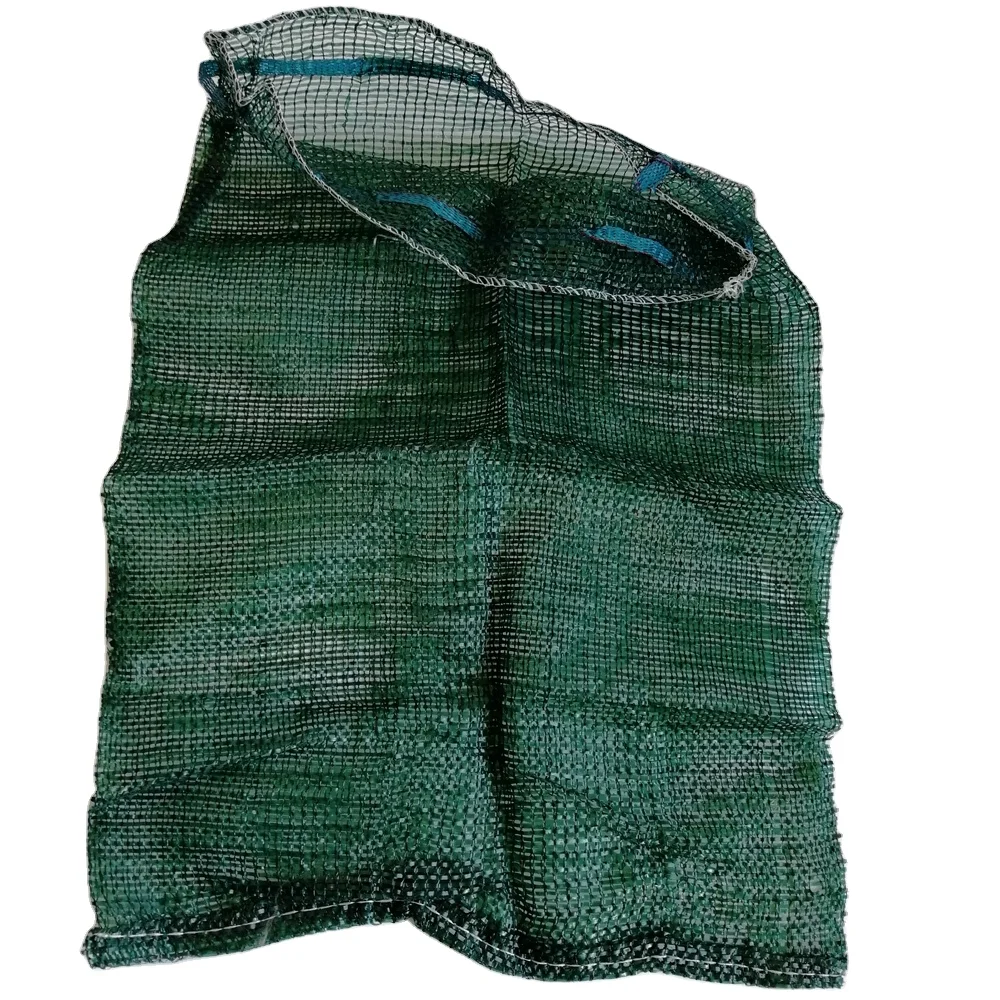 Promotion Custom Size Tubular PE PP Raschel Mesh Sacks Leno Net Firewood Bags with Drawstring for Vegetables Fruits Storage
