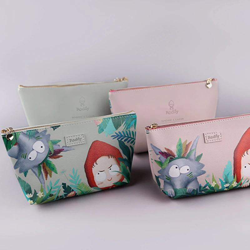 LABON Fairy Tale series wholesale custom PU leather stationery creative zipper box stationery bag
