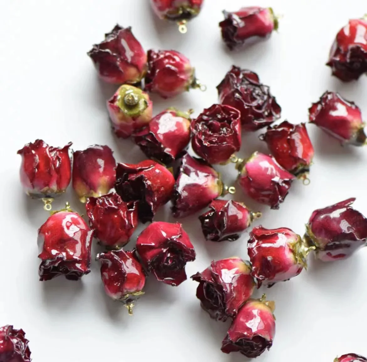 Trendy Dried Flower Drip Glue Flower Pendant 3D True Flower Rose Bead For Diy Earrings Necklace Bracelet Accessories