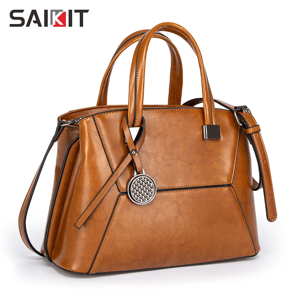  2021 Wholesale vintage lady genuine cowhide leather shoulder phone hand bags crossbody woman purse