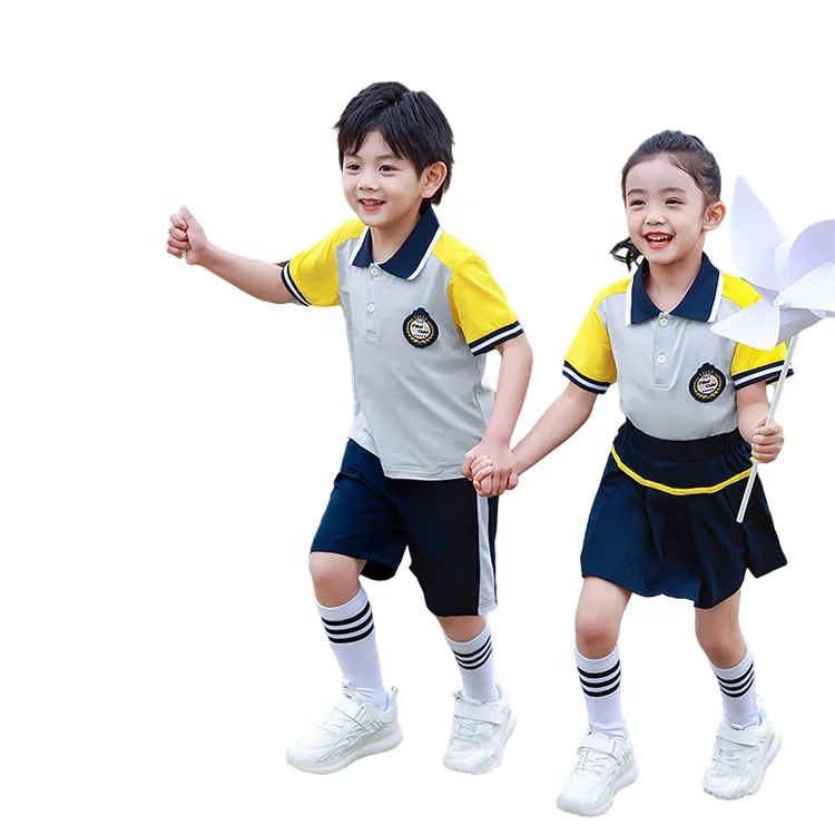 New Design Women Classic Pattern Casual Two Piece Set Kindergarten School Uniforms for Children