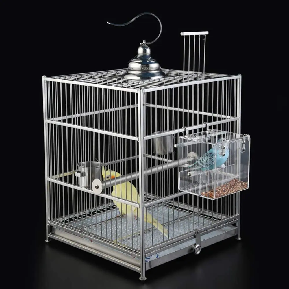 Clear Acrylic Automatic Bird Feeder No Mess Bird Cage Pet Feeder Seed Food Container  Large Clean Seed Bird Feeder