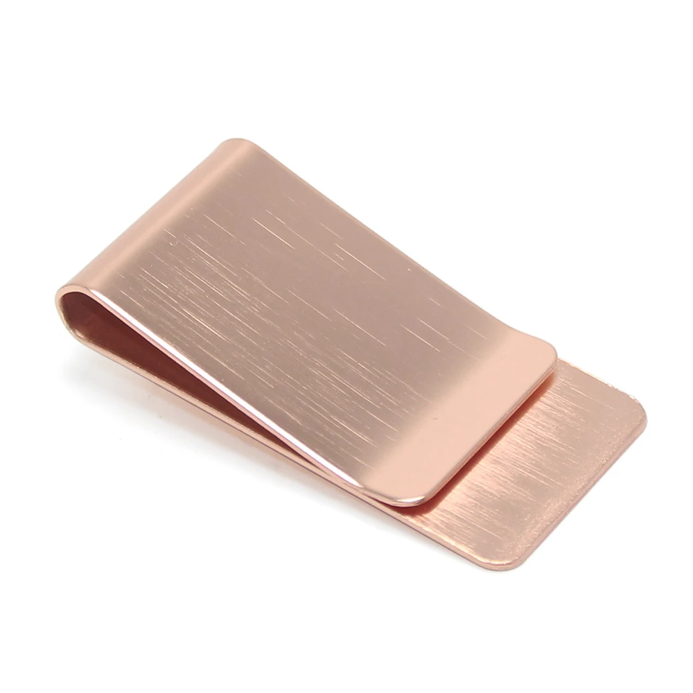 Simple Mini Clamp Holder Portable Stainless Steel Creative Metal Wallet Pocket Banknote Folder Cash Clip Copper Money Clip