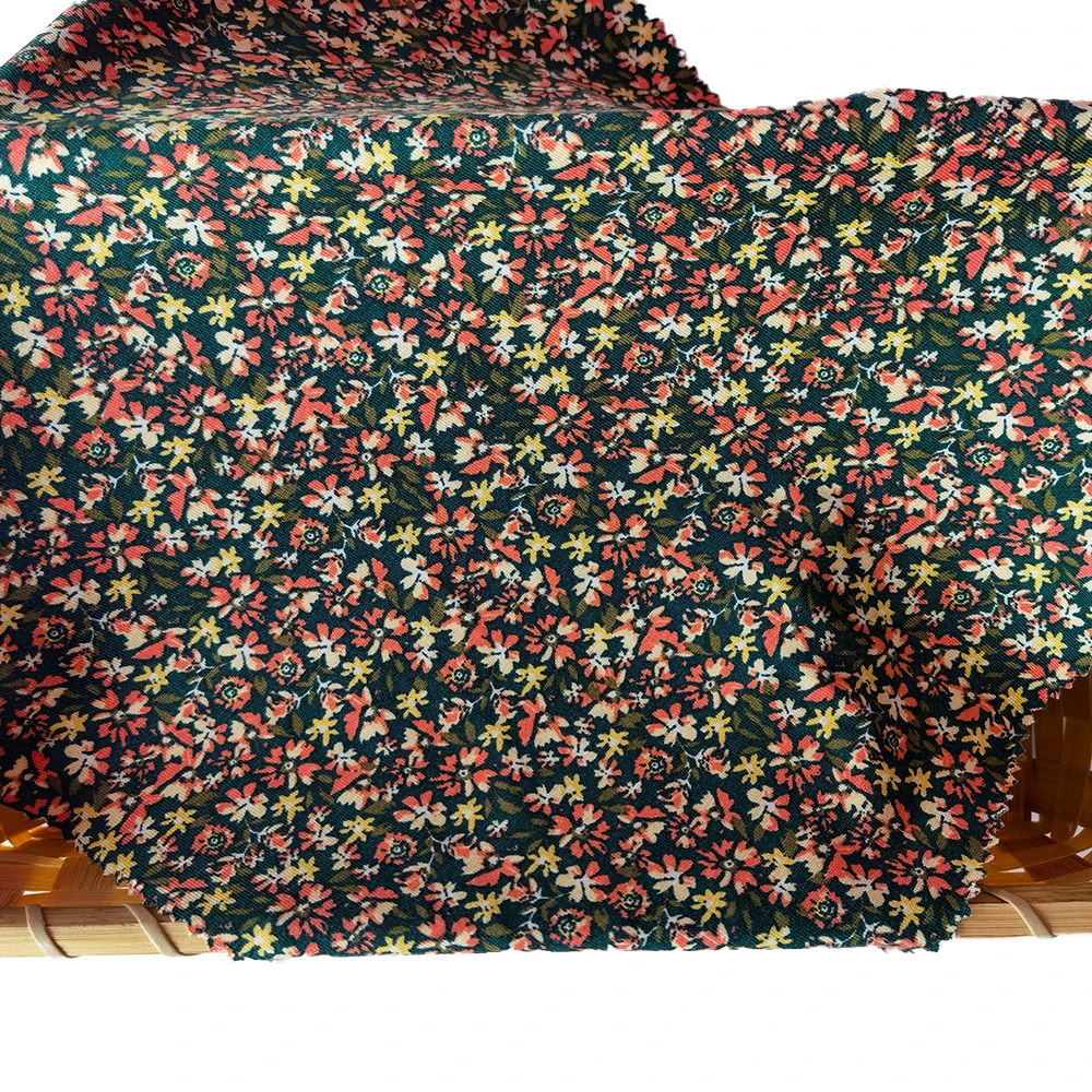 Printed rayon fabric Small floral print 95% rayon 5% spandex fabric Dress T-shirt apparel fabric