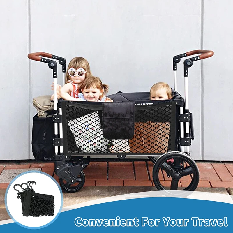 OEM Factory Cargo Net for Heavy Duty Stroller Wagon Stretchable Pocket Large Storage Mesh Net for Folding Wagon Cart Accessories