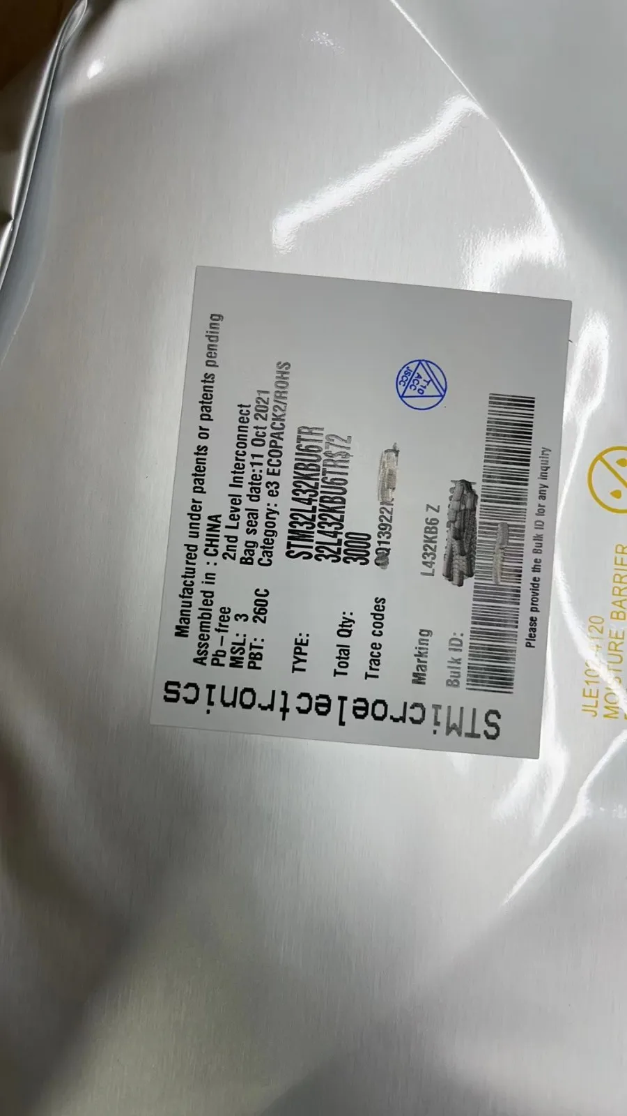 STM32L432 Microchip New and Original Electronic Components Integrate circuit Microchip STM32L432KBU6