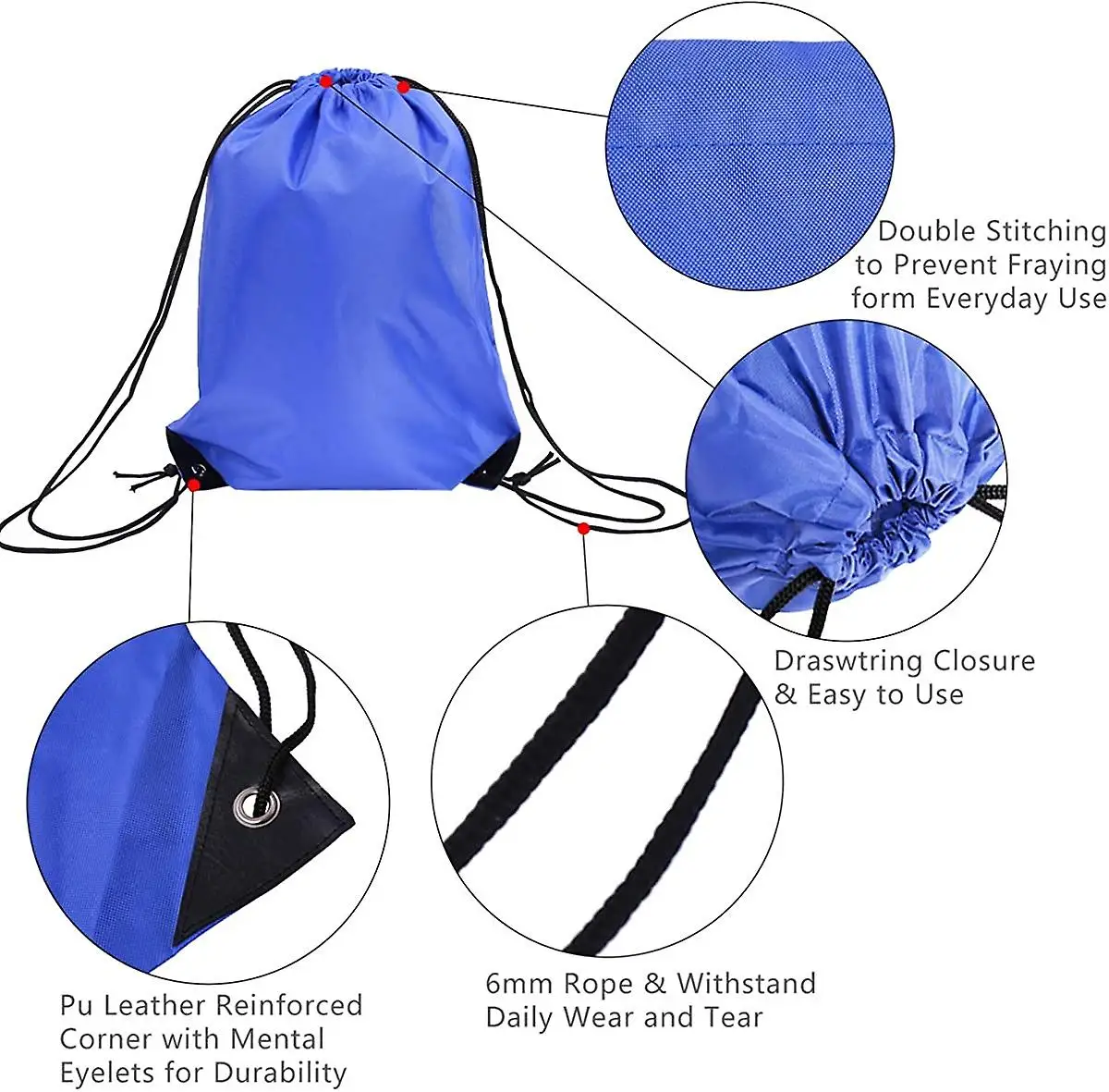U-Meking Custom Logo Promotional Custom Waterproof Gym Draw String Polyester Bags Sport Nylon Backpack Drawstring Bag for Sport