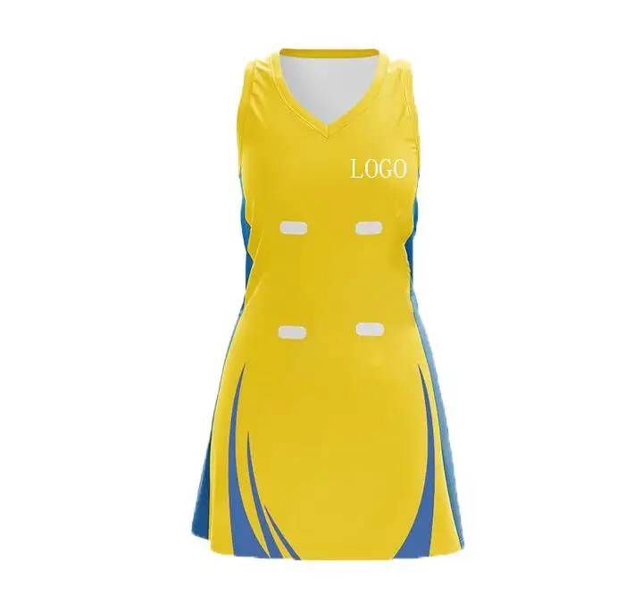 sublimation Coolmax Netball Dress with Bib custom own design netball uniform