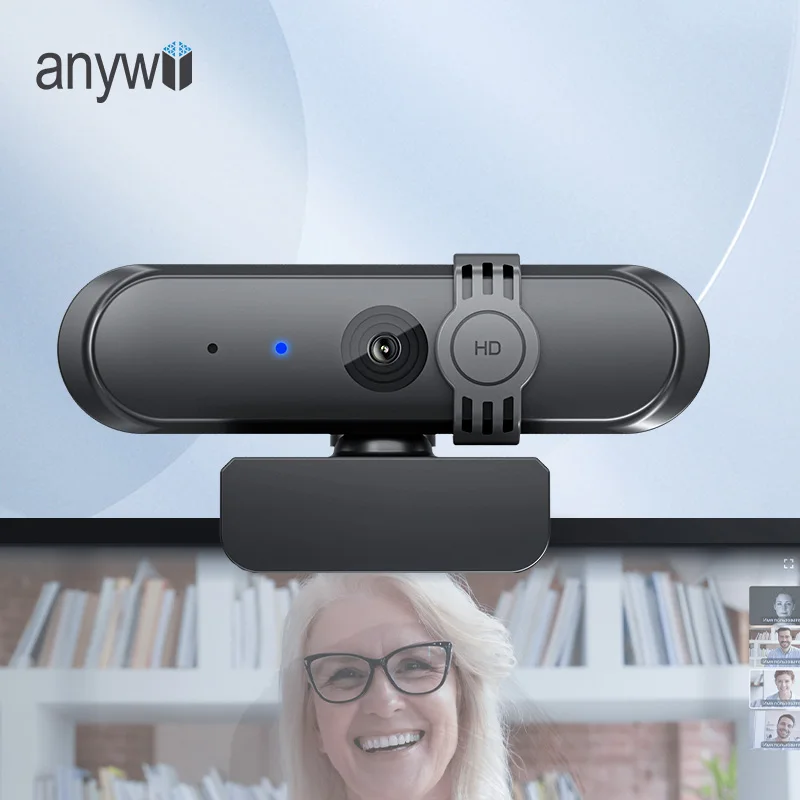 Anywill Hot sales New arrival pc. camera with Drive-free plug and play mic 1080P usb hd low price web camera